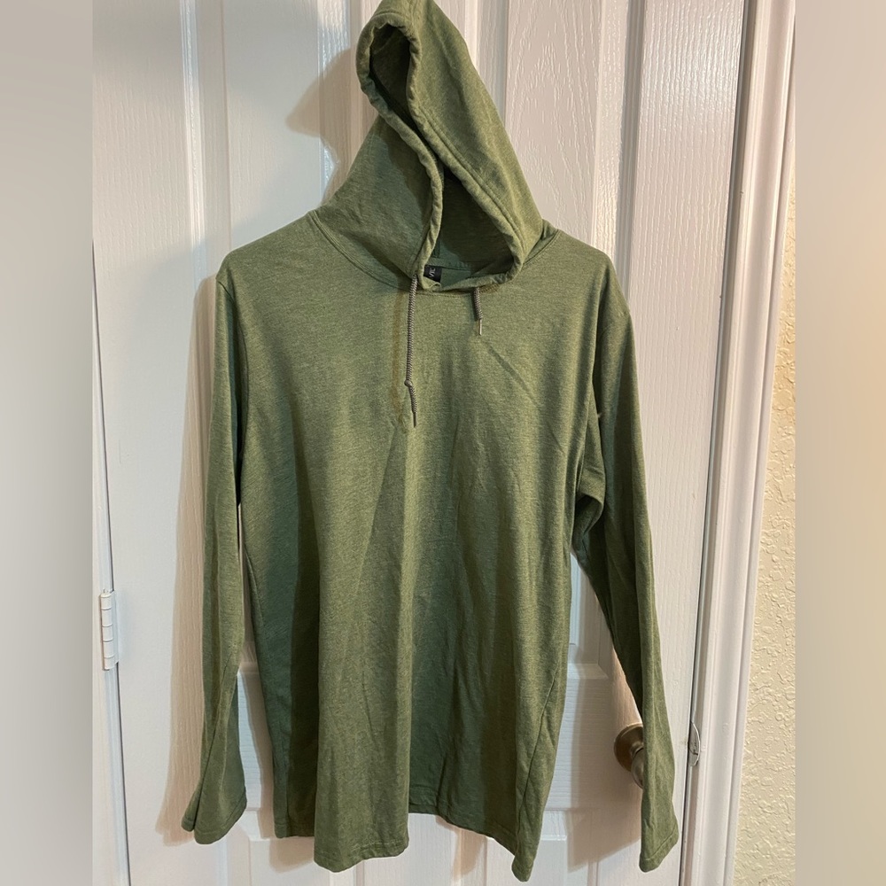 Men’s lightweight sweater shirt with hoodie.